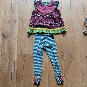 Matilda Jane Floral Top and Striped Leggings Set